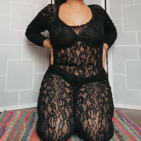 American Vintage Other - RARE Vintage Lace Lingerie Body Catsuit🐱